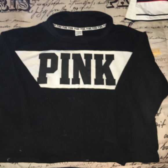 Cropped white/black pink sweater - Picture 1 of 2